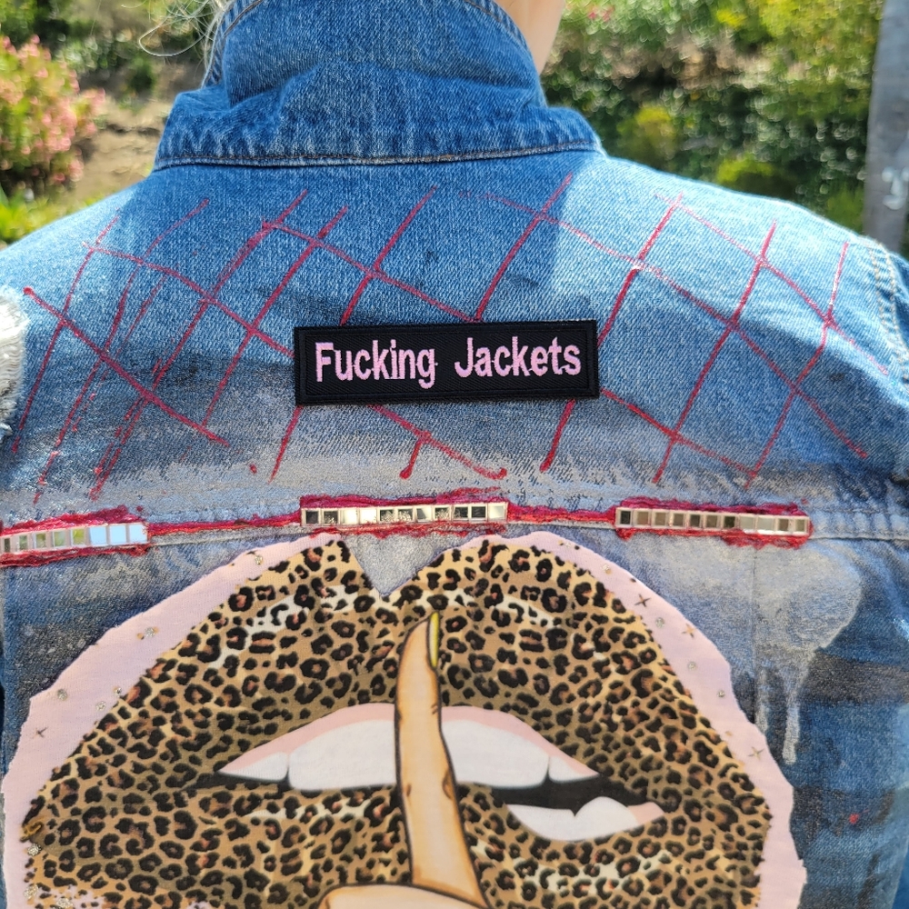 Exclusive Custom "F****** Jackets" One-of-a-Kind Denim Jacket - Size S - Picture 3 of 7